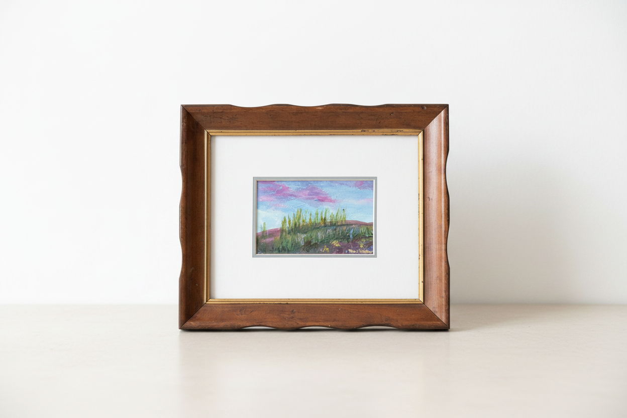 Summer Breeze — Original Acrylic Painting, 3.5×5.5 | Framed | Marilyn Ann 2023